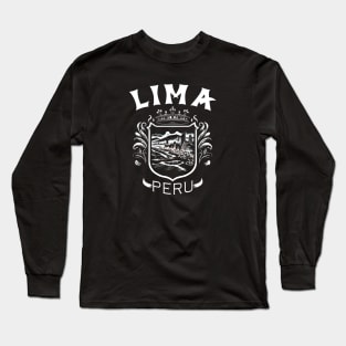 Lima Peru Artistic Shield Seascape Capital Long Sleeve T-Shirt